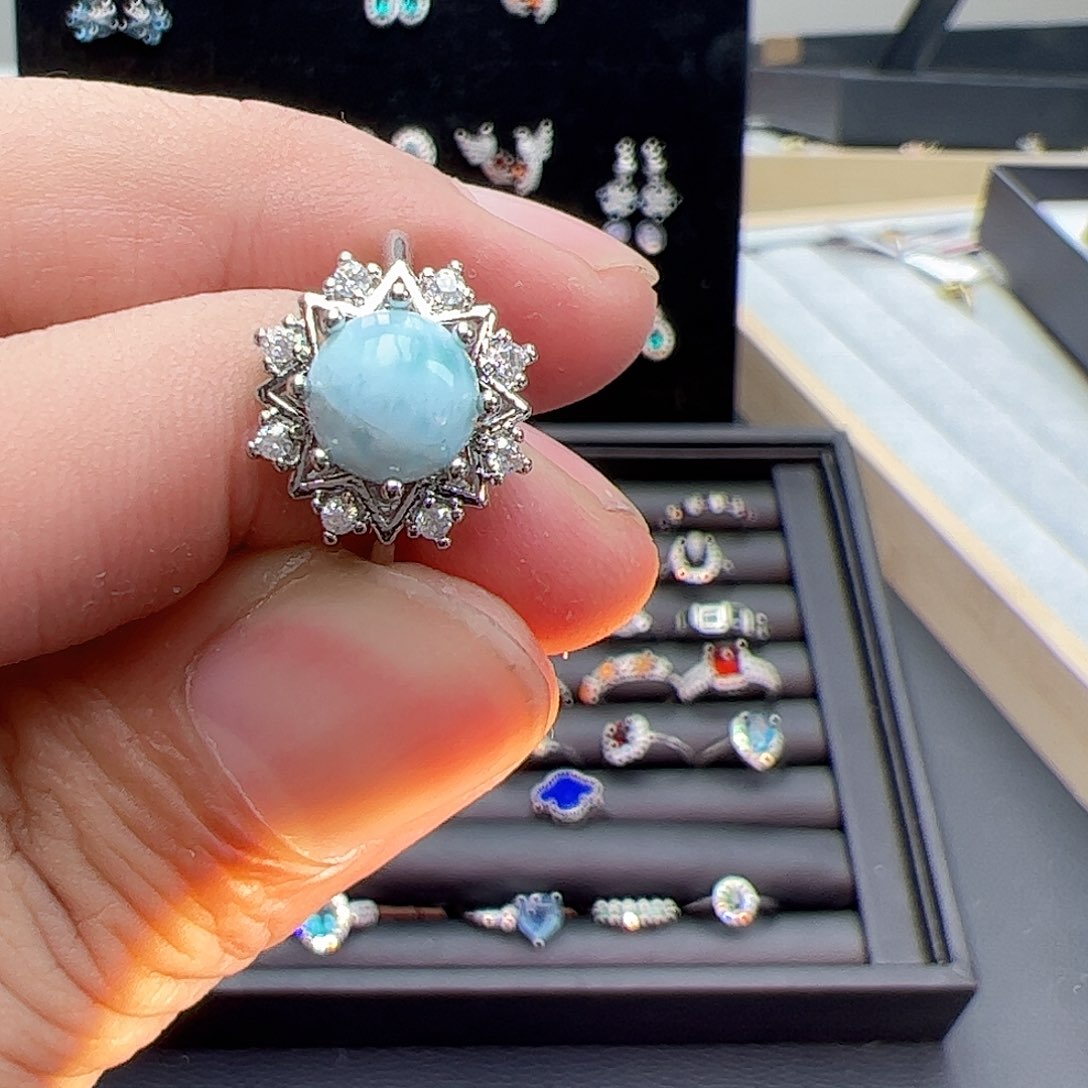 水晶戒指银S925镶嵌1121