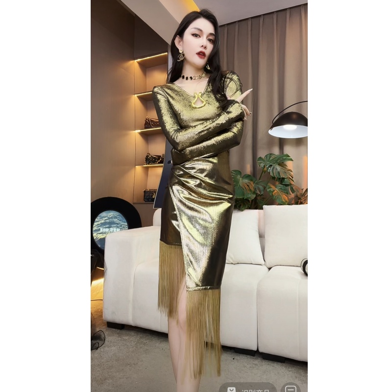 【YING FASHION】莹老板-时尚气质显瘦百搭金蛇T恤上衣 8020160 375