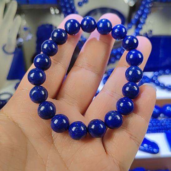 西***王青金石未镶嵌手链青金石10.6mm手链