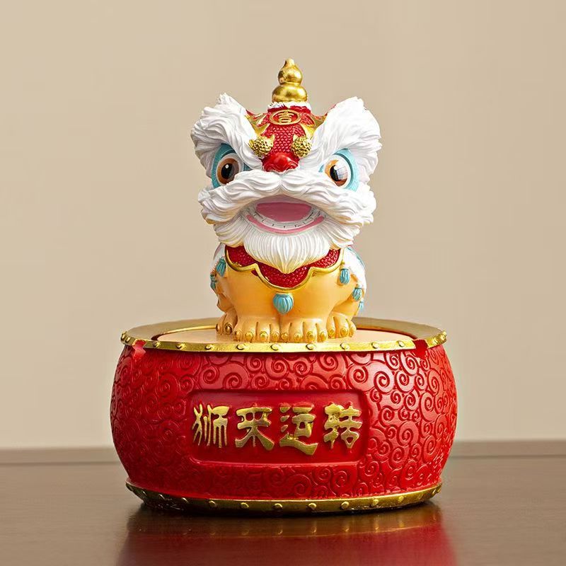 国潮醒狮时来运转摆件家居客厅办公室桌面茶桌装饰创意G2253