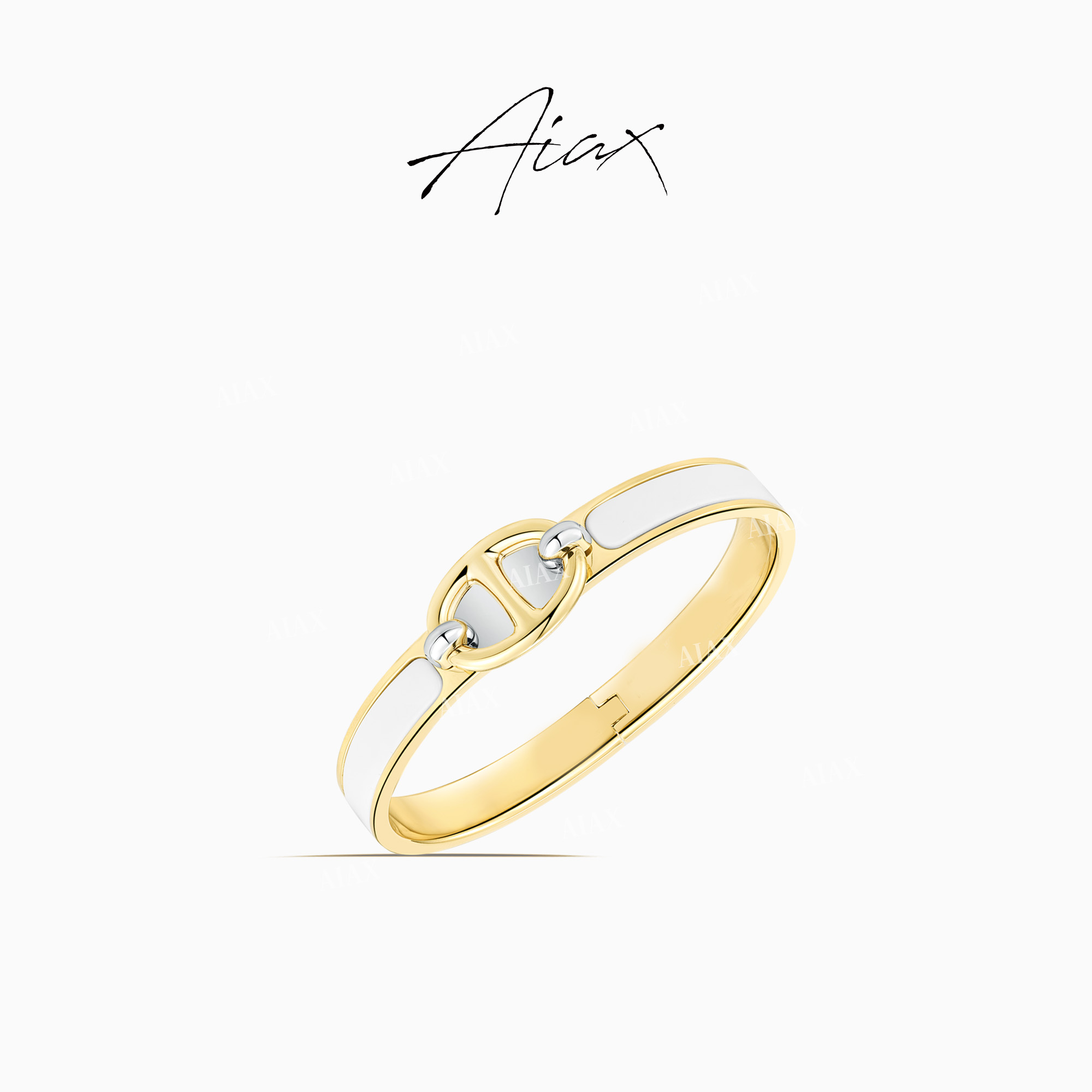 AIAX 618  法式时尚感经典百搭简约珐琅猪鼻扣手镯TSS7203