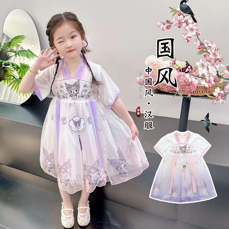 女童汉服库洛米连衣裙夏季儿童新款公主唐装裙子超仙古装女童洋气