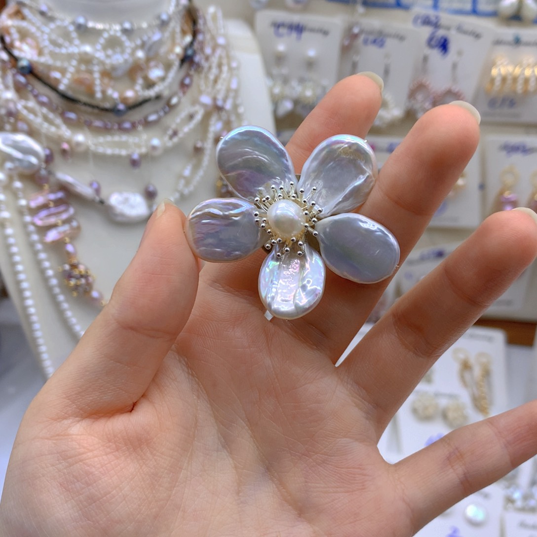 淡水珍珠颈饰银S925镶嵌