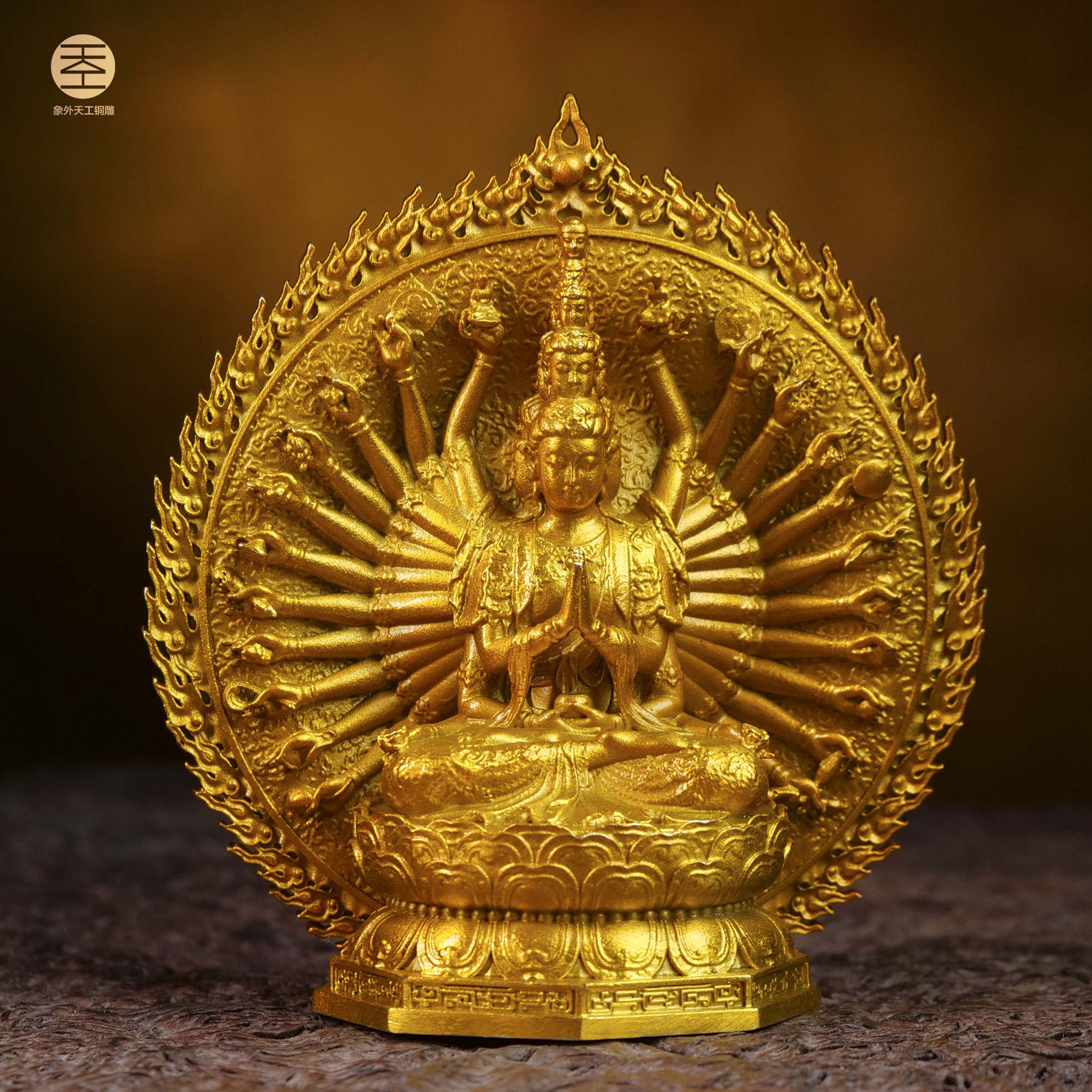 千手观音（小）全铜材质 佛像铜器摆件