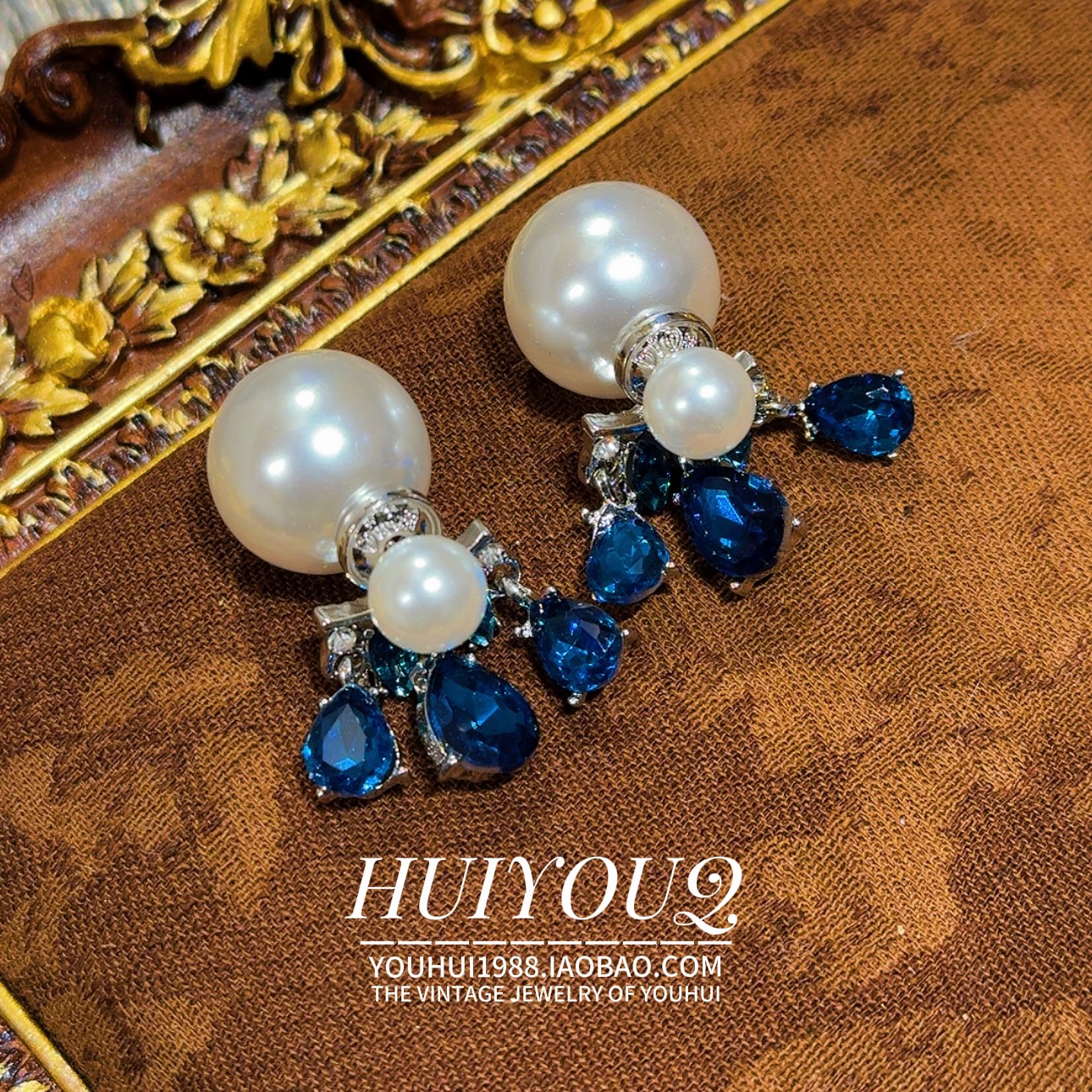 铜合金耳饰 铜合金耳饰 铜合金【泪蓝】高级设计感耳钉170