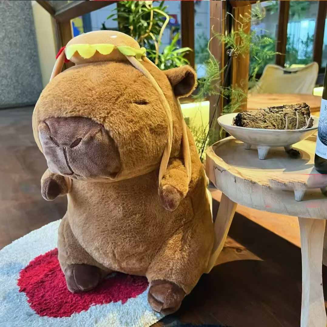 卡皮巴拉乌龟水豚玩偶汉堡毛绒玩具抱枕公仔布娃娃儿童礼物