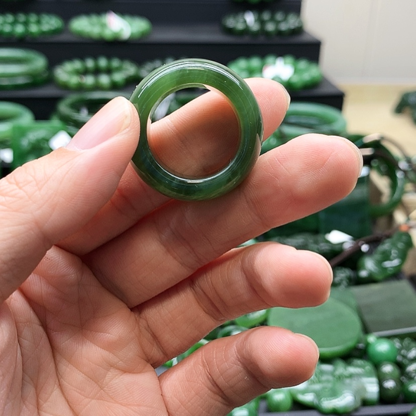 【闪购商品】和田玉（碧玉）戒指未镶嵌内径20mm