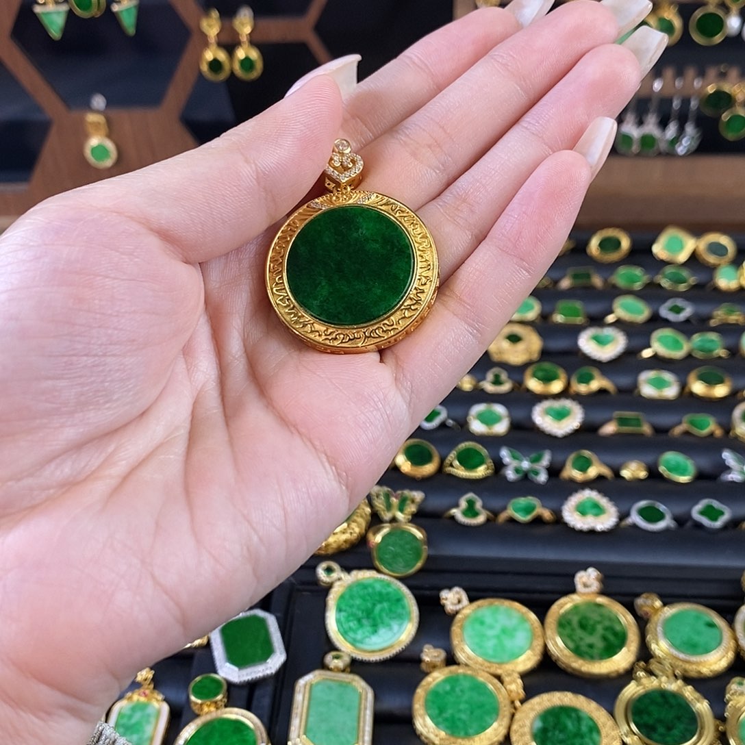 翡翠银S925镶嵌吊坠(不含链)