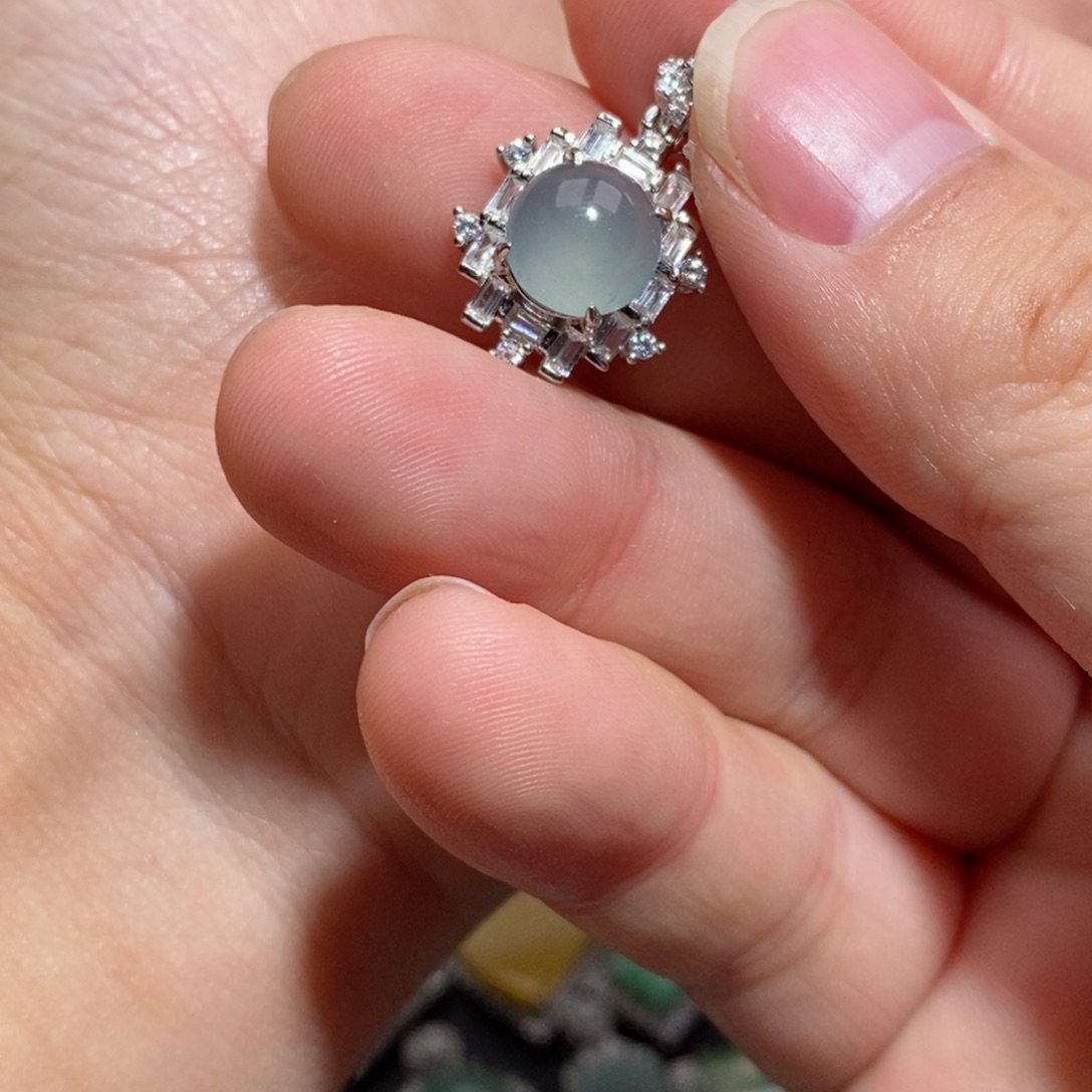 翡翠颈饰银S925镶嵌j j j j