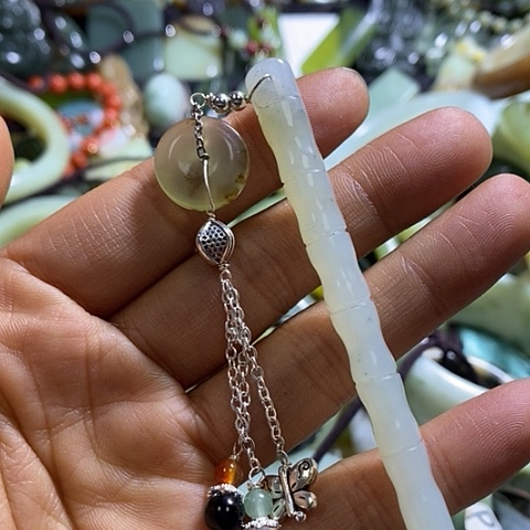 岫玉发簪未镶嵌发簪