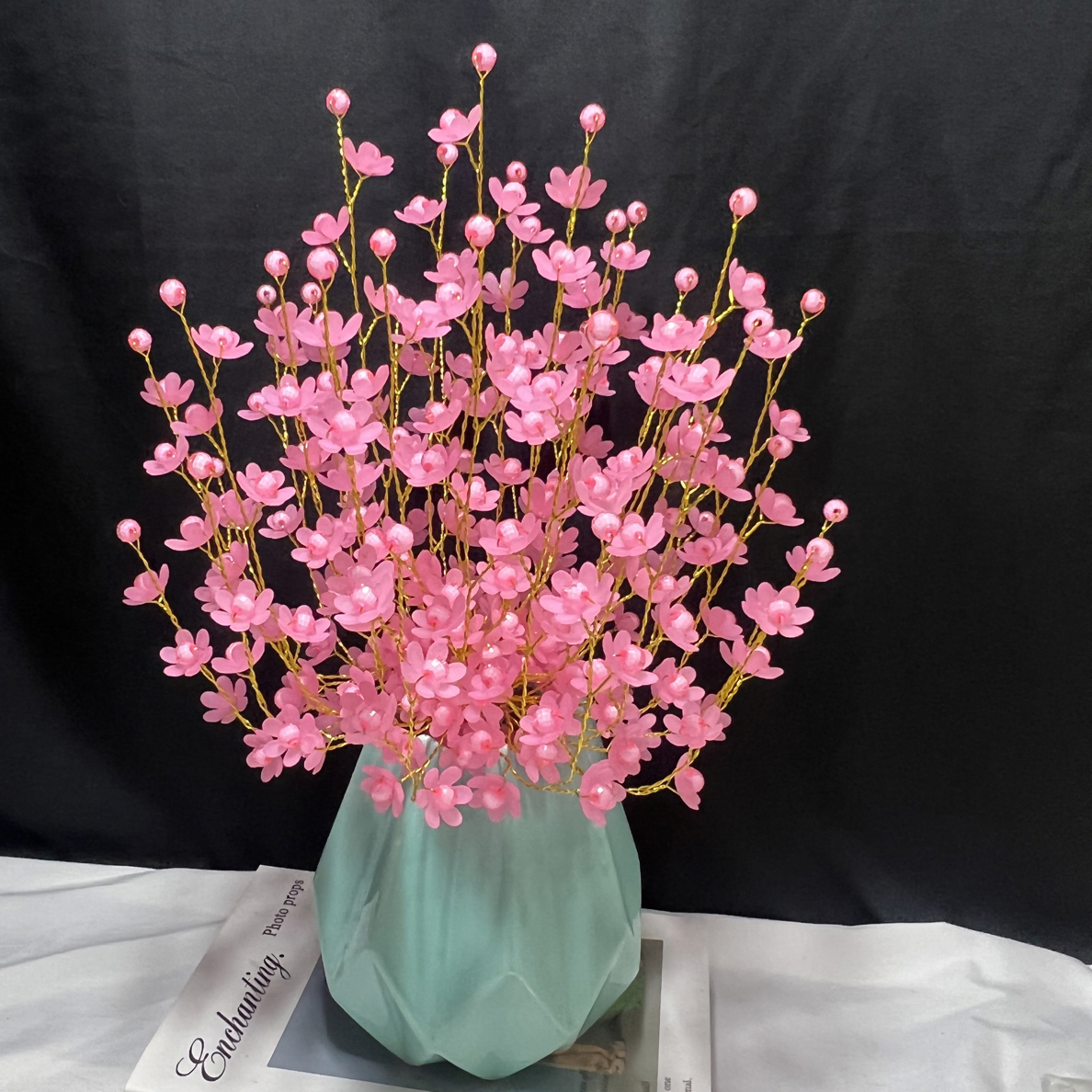 （送陶瓷百褶花瓶）六叶花瓣幸福花材料包，需要自己制作！