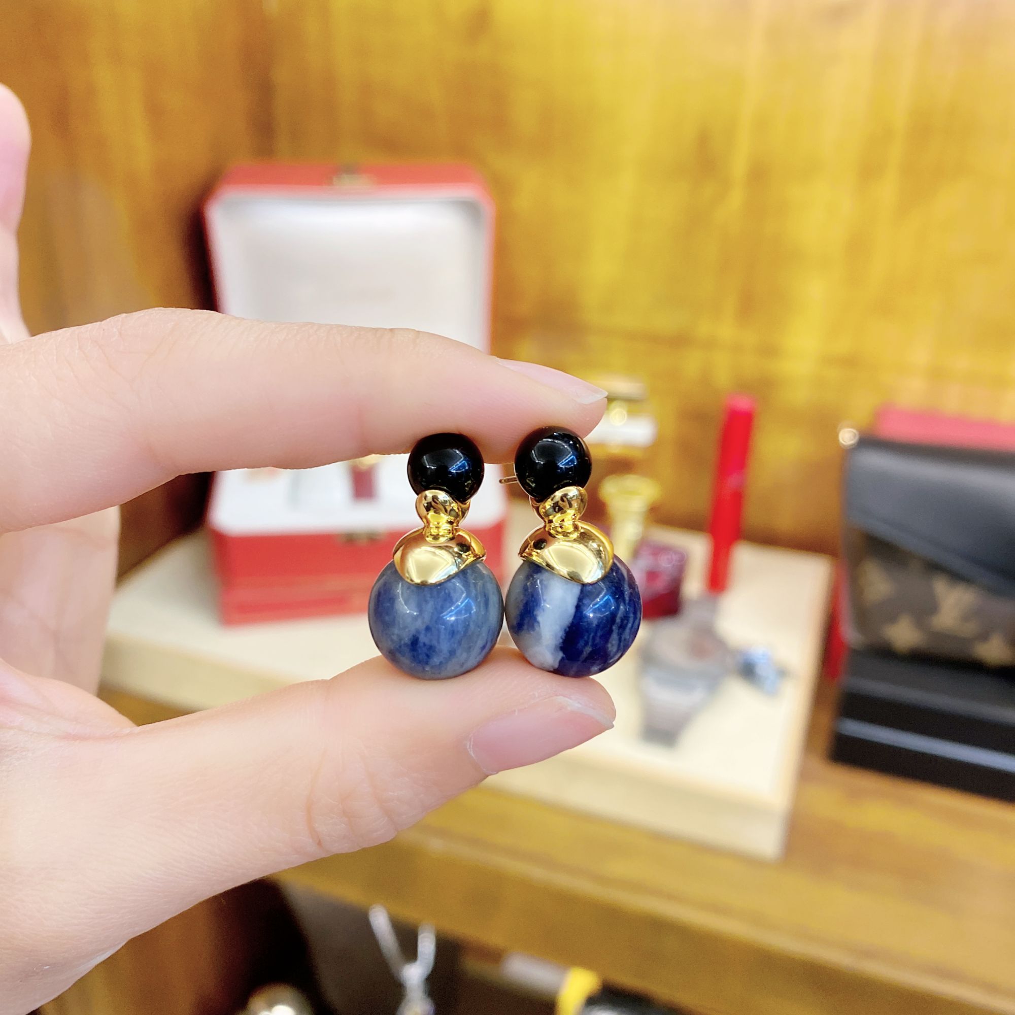 铜合金合成锆石耳饰 水星彼得珠珠气质耳钉dois12