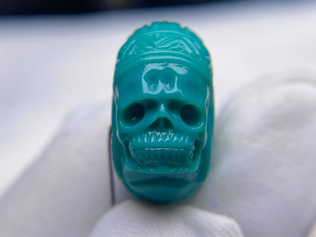 印第安恶灵，高瓷玉华料，尺寸18.5x10.3mm，重5.4克（023）