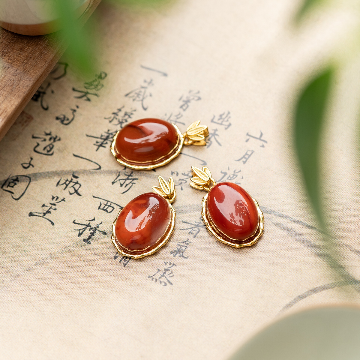 南红火焰纹蛋面椭圆吊坠脖挂（多样性发其一）