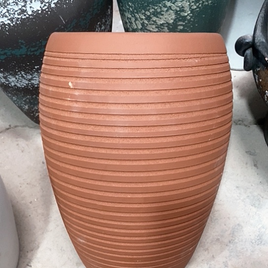 紫砂花盆口21高度33红陶