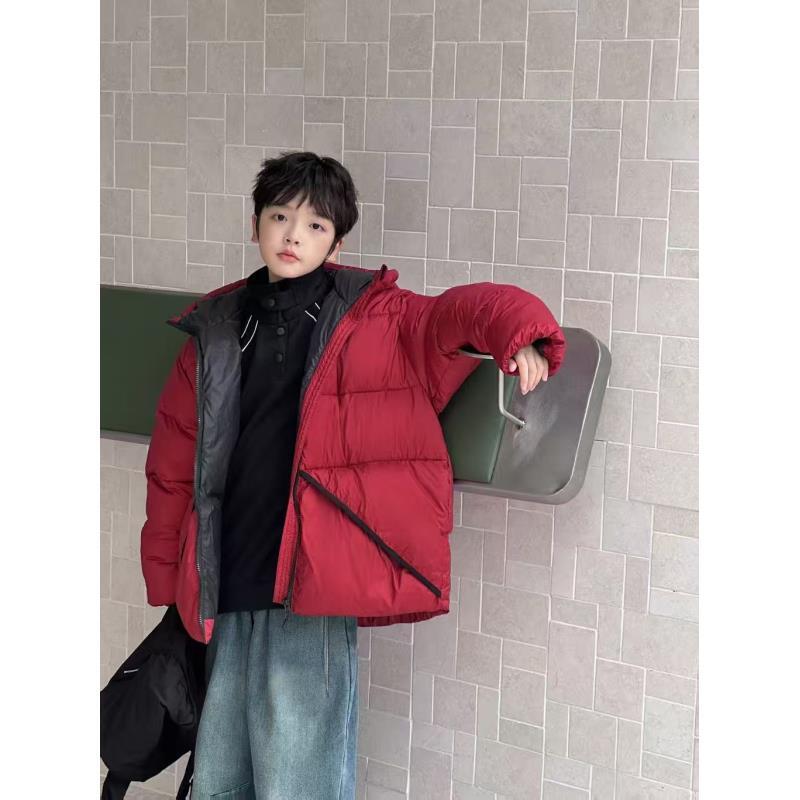 201095童装男童棉衣外套2025冬洋气潮酷时尚加棉加厚棉服连帽外套