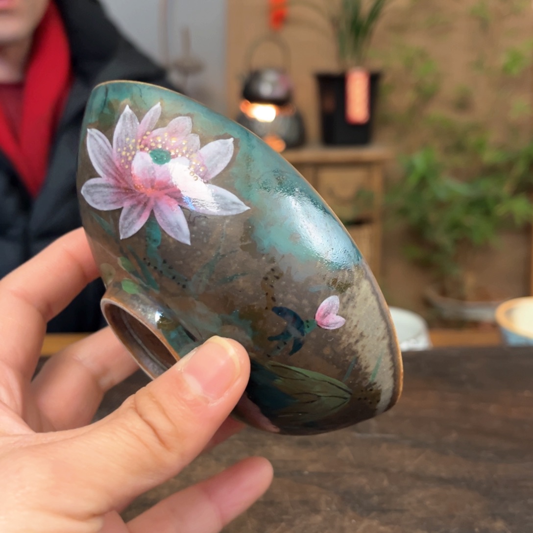 杯景德镇柴烧手绘杯