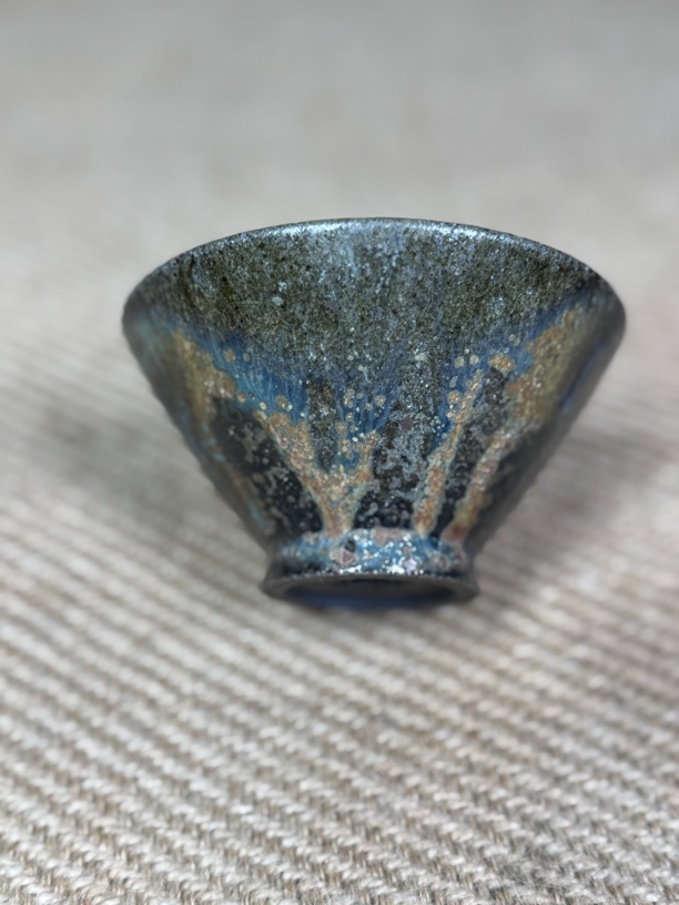 三木柴烧精美斗笠杯主人杯80cc