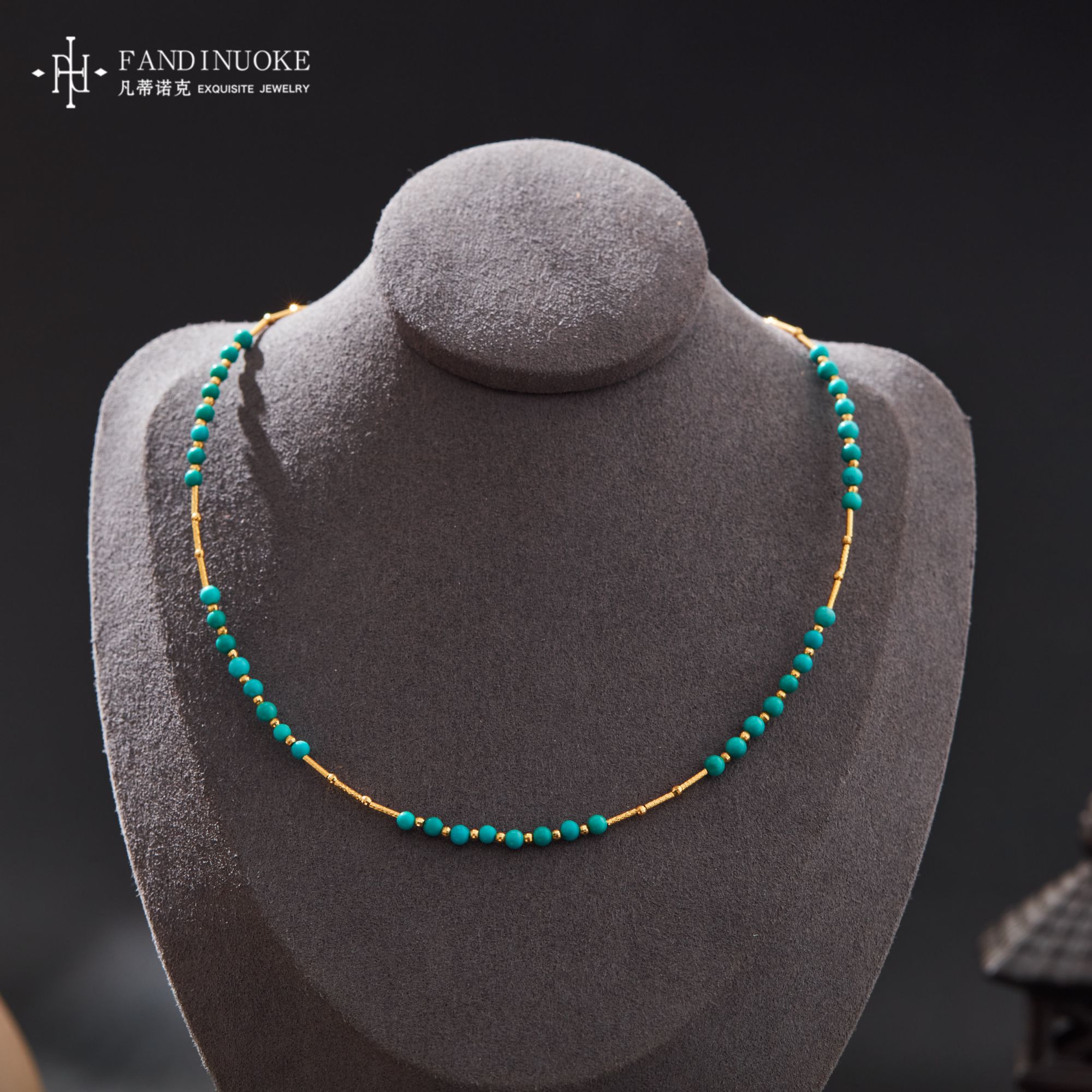 【加加专属】18K绿松小米项链多样性发一#XYGD283014-A