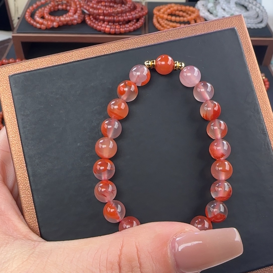 南红玛瑙未镶嵌手链