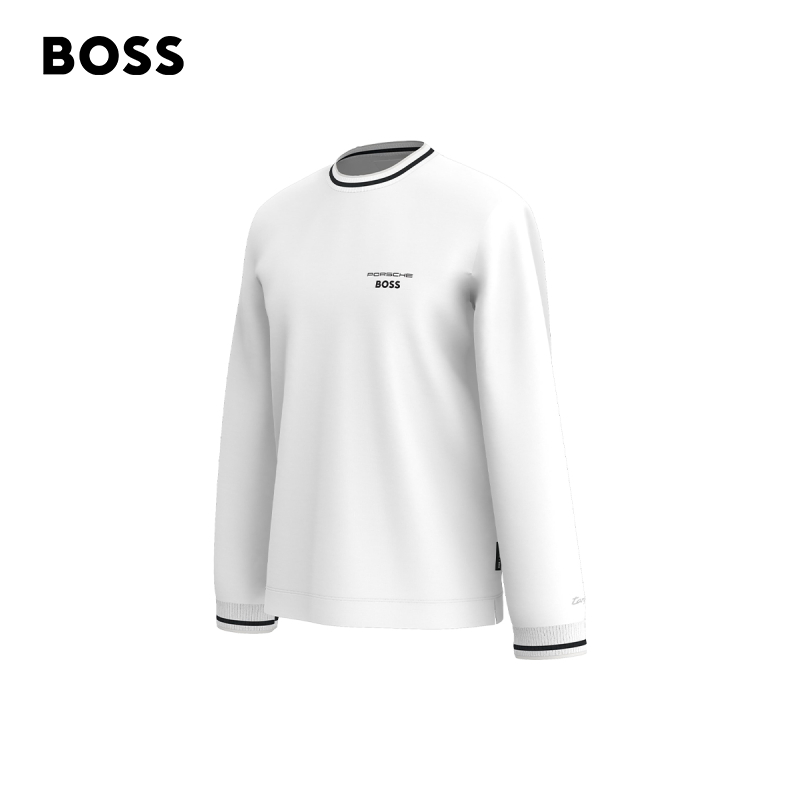 【保时捷联名】BOSS博斯男士25年秋季条纹棉质T恤50554707