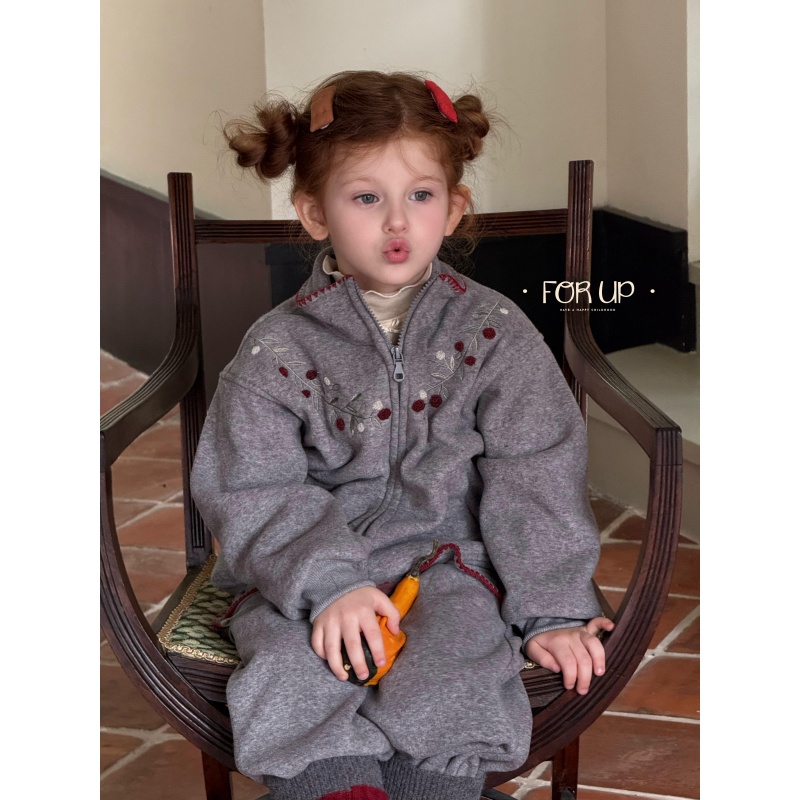 【现货冬款FORUP】女童冬装法式雅蜜车厘子加绒套装254-FU-65826