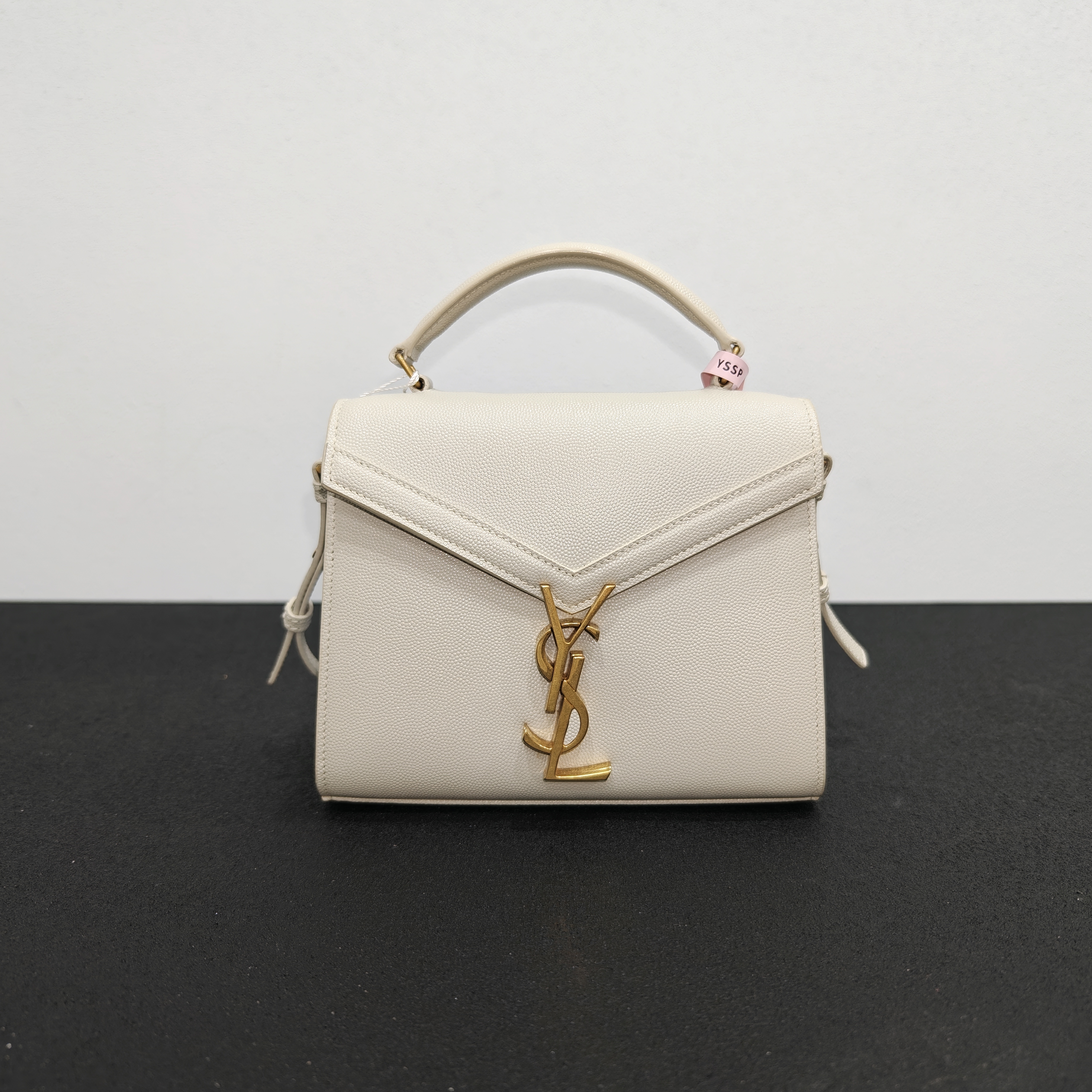 99新 YSL/圣罗兰 壹所奢品YSL cassandra 鱼子酱肩带款白金海