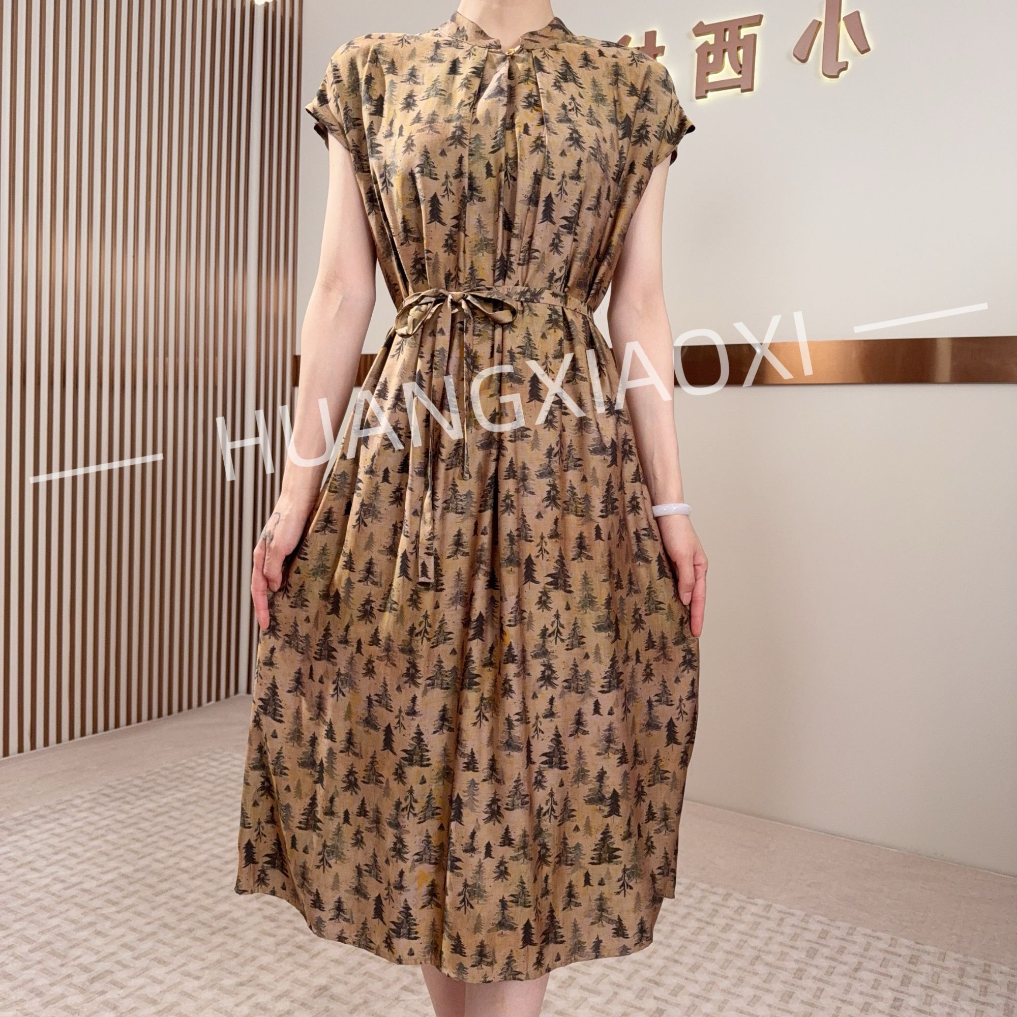 HUANGXIAOXI 小松树夏季新款优雅气质连衣裙 HXX-217