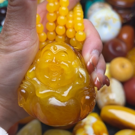 琥珀手串未镶嵌蜜蜡