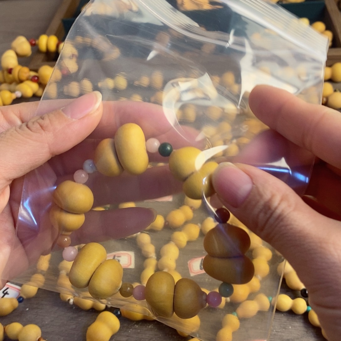 会****铁纯天然小葫芦钱袋手串