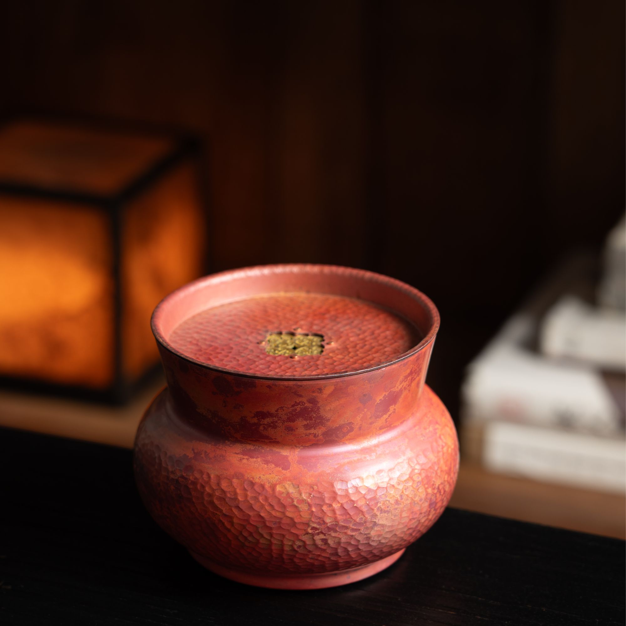 纯手工紫铜高温淬火小茶洗茶渣碗小建水