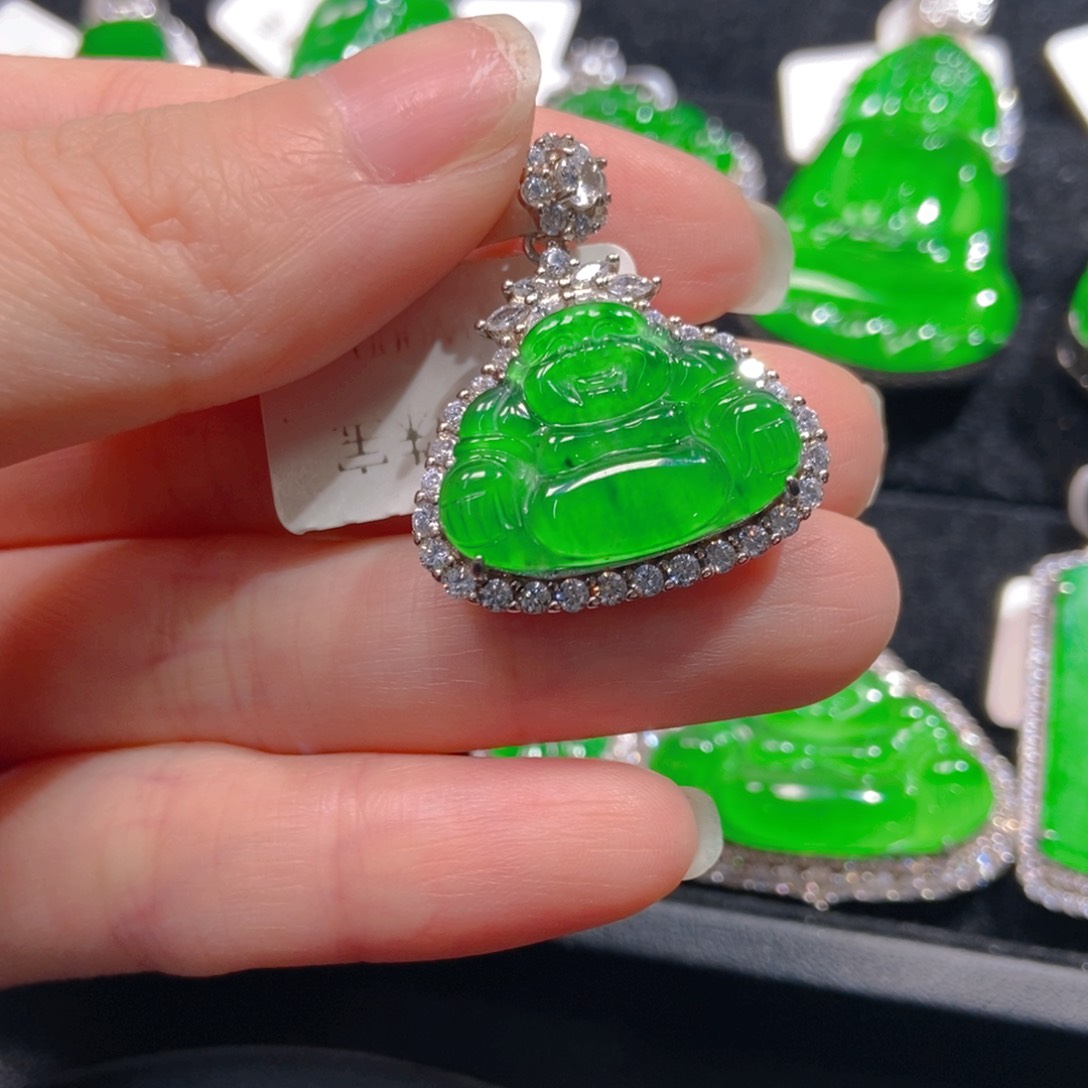 翡翠吊坠(不含链)银S925镶嵌