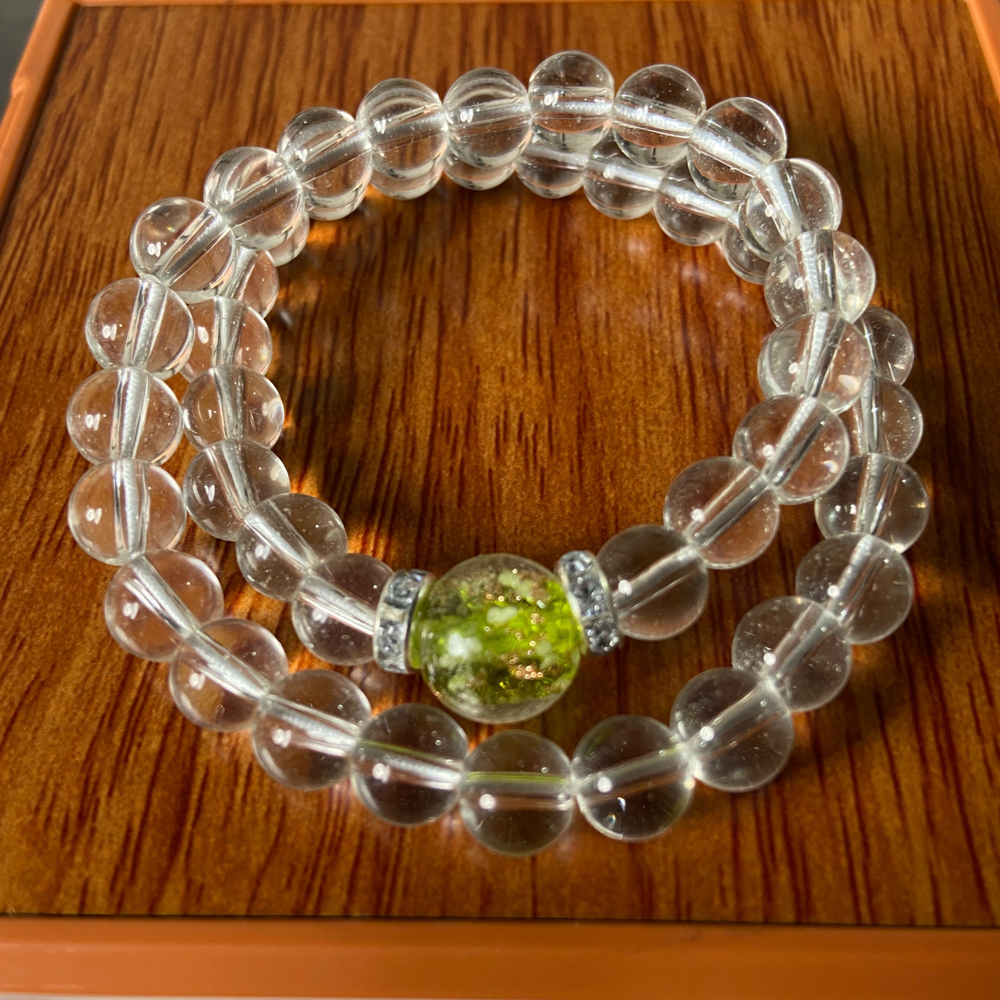 非金属玻璃手链 精品合成水晶双圈手串（无礼盒）S1170