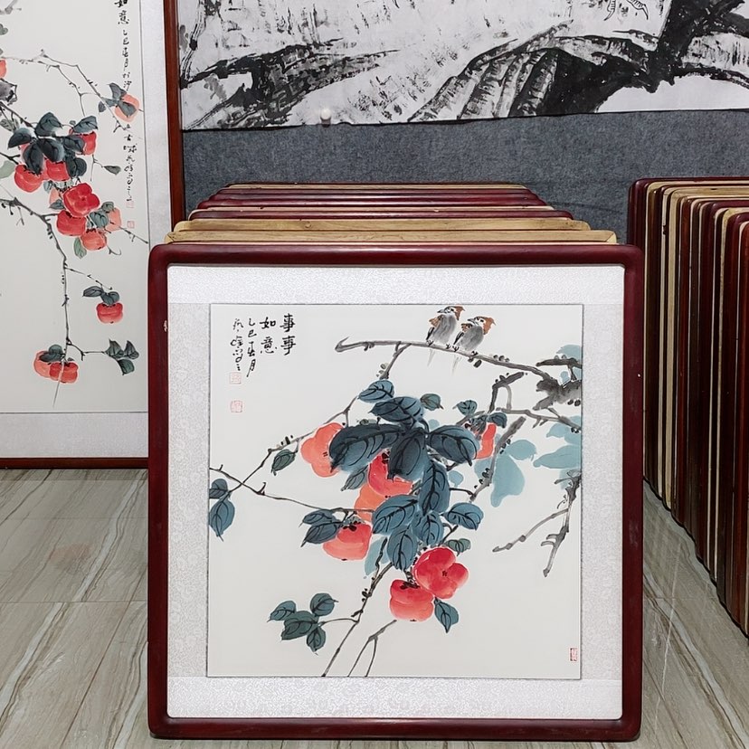 【闪购商品】国画书画作品带框65×65厘米