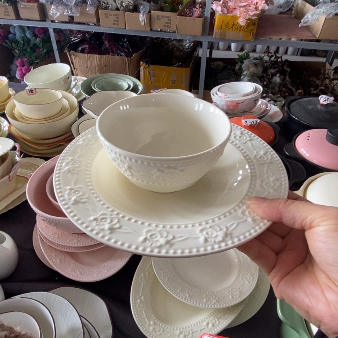 瓷两个米饭碗 两个八寸深盘