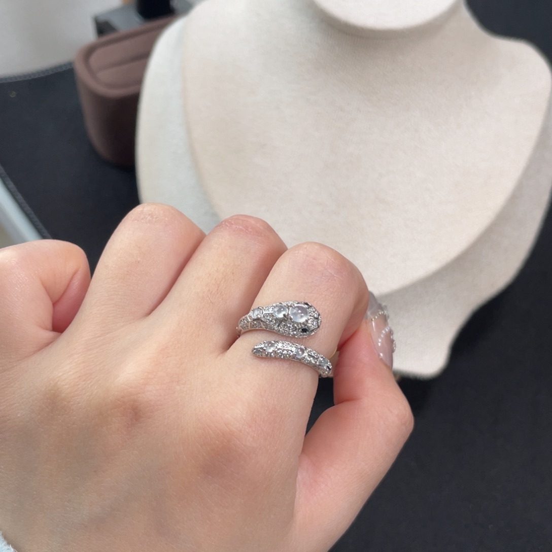 翡翠戒指银S925镶嵌22448