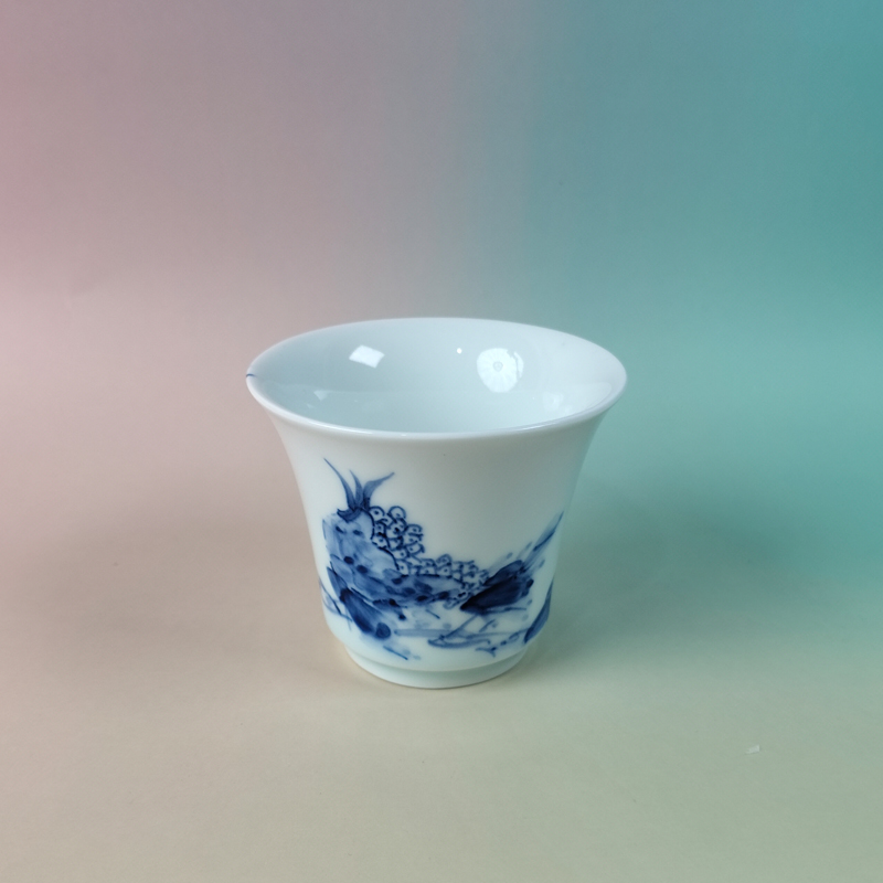 景德镇手工手绘画石榴图主人杯