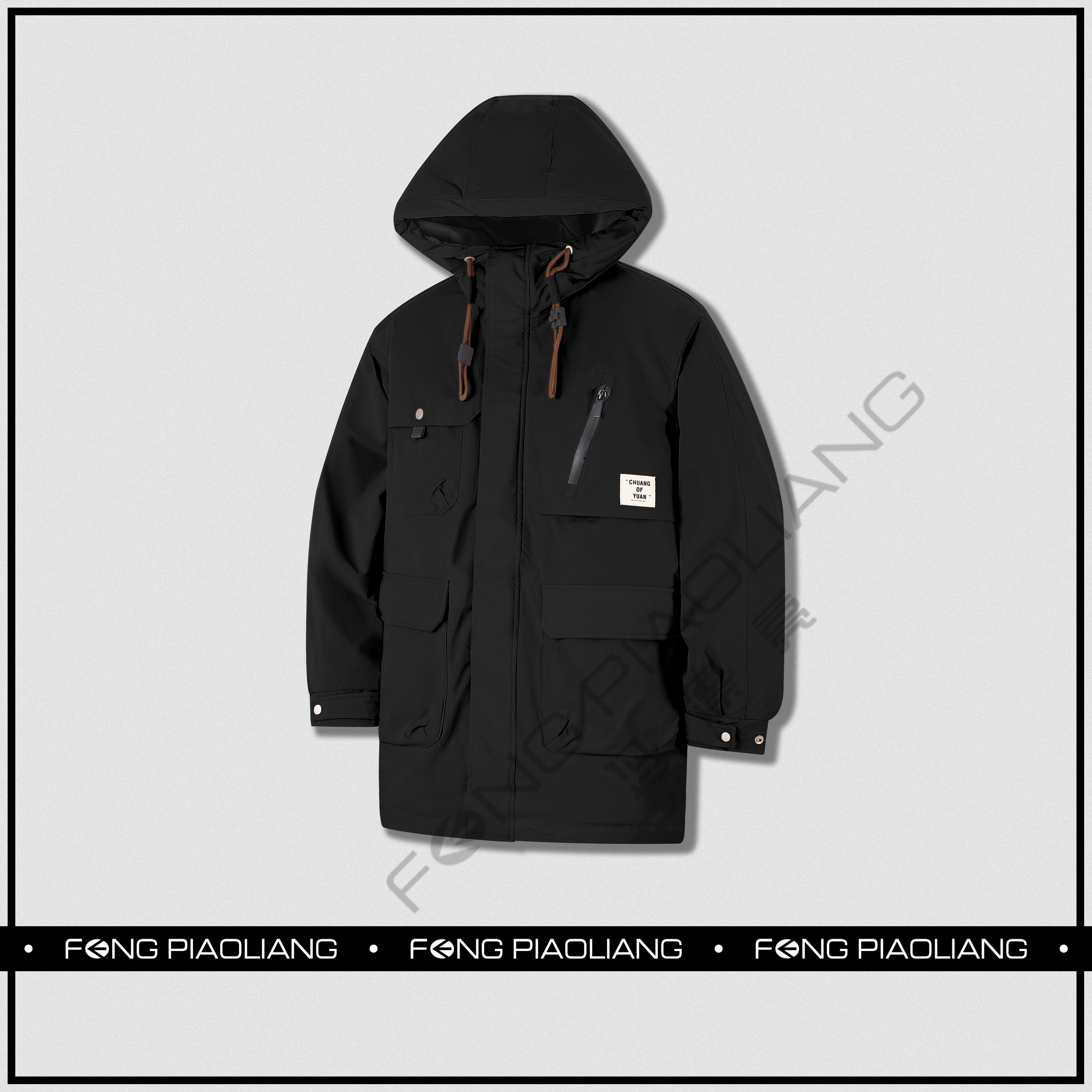 黑【极夜90绒羽绒服】1022冬季流行时尚户外工装潮流百搭休闲情男款