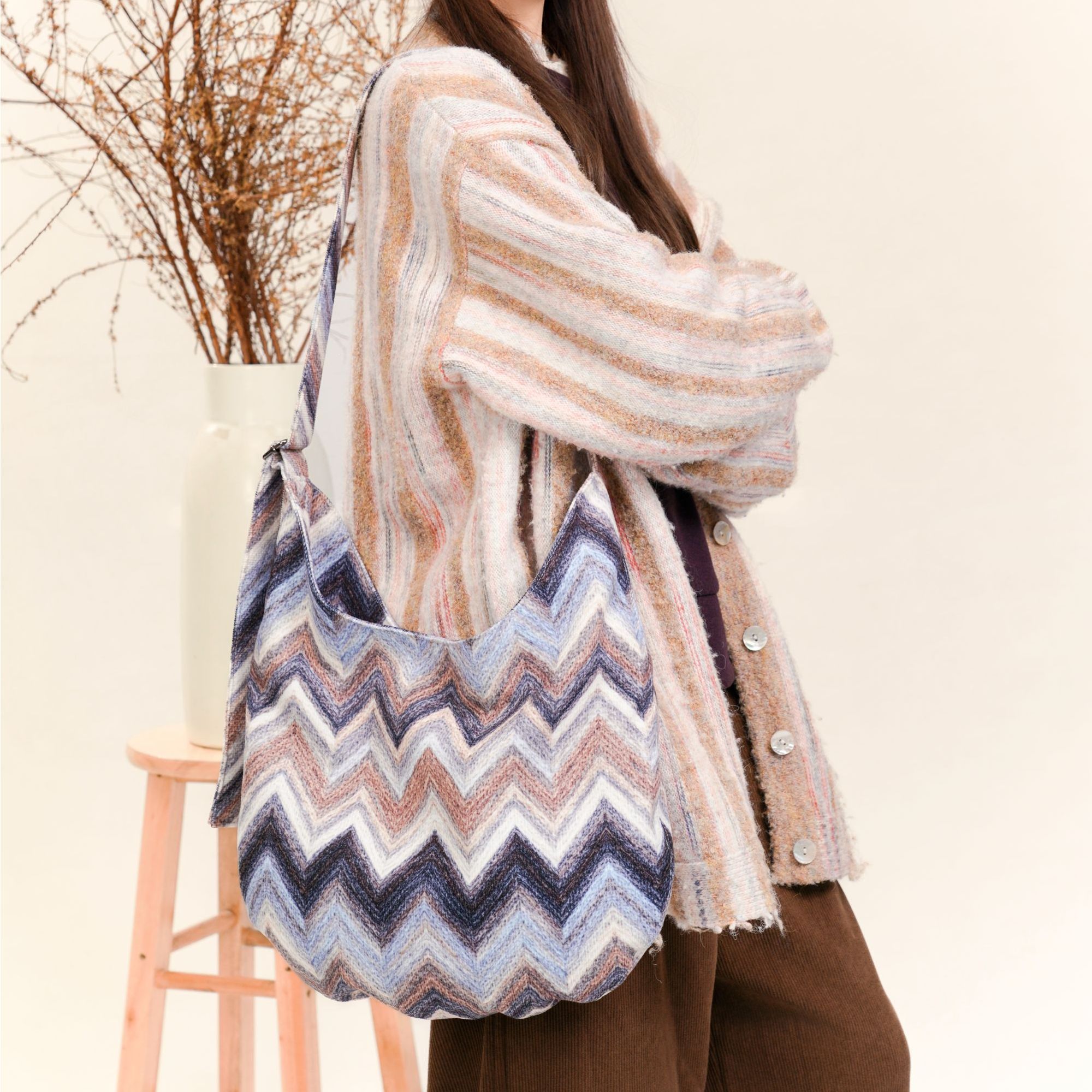 无则艺【斜挎水滴包】秋水轻便环保简约时尚文艺休闲便捷水滴包