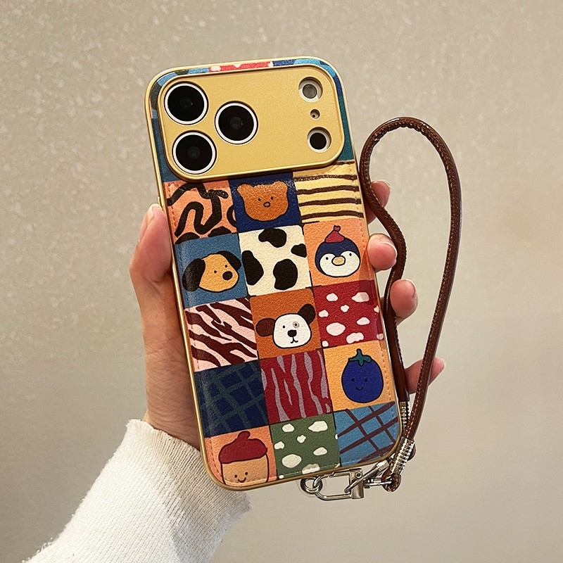 新款秋冬动物适用苹果17promax金属漆气垫手机壳华为oppovivo小米