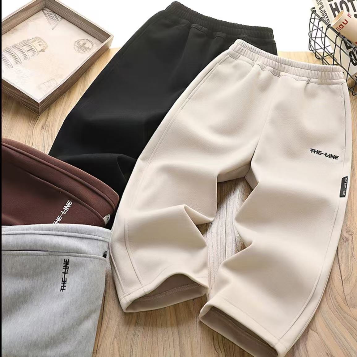 2025春季新款儿童裤子休闲百搭裤中大童学生休闲直筒阔腿长裤9406