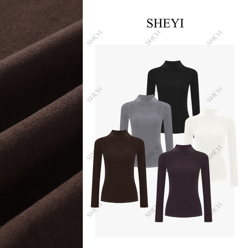【莱赛尔暖姜绒】半高领L加绒打底衫女秋冬款2025显瘦洋气百搭上衣