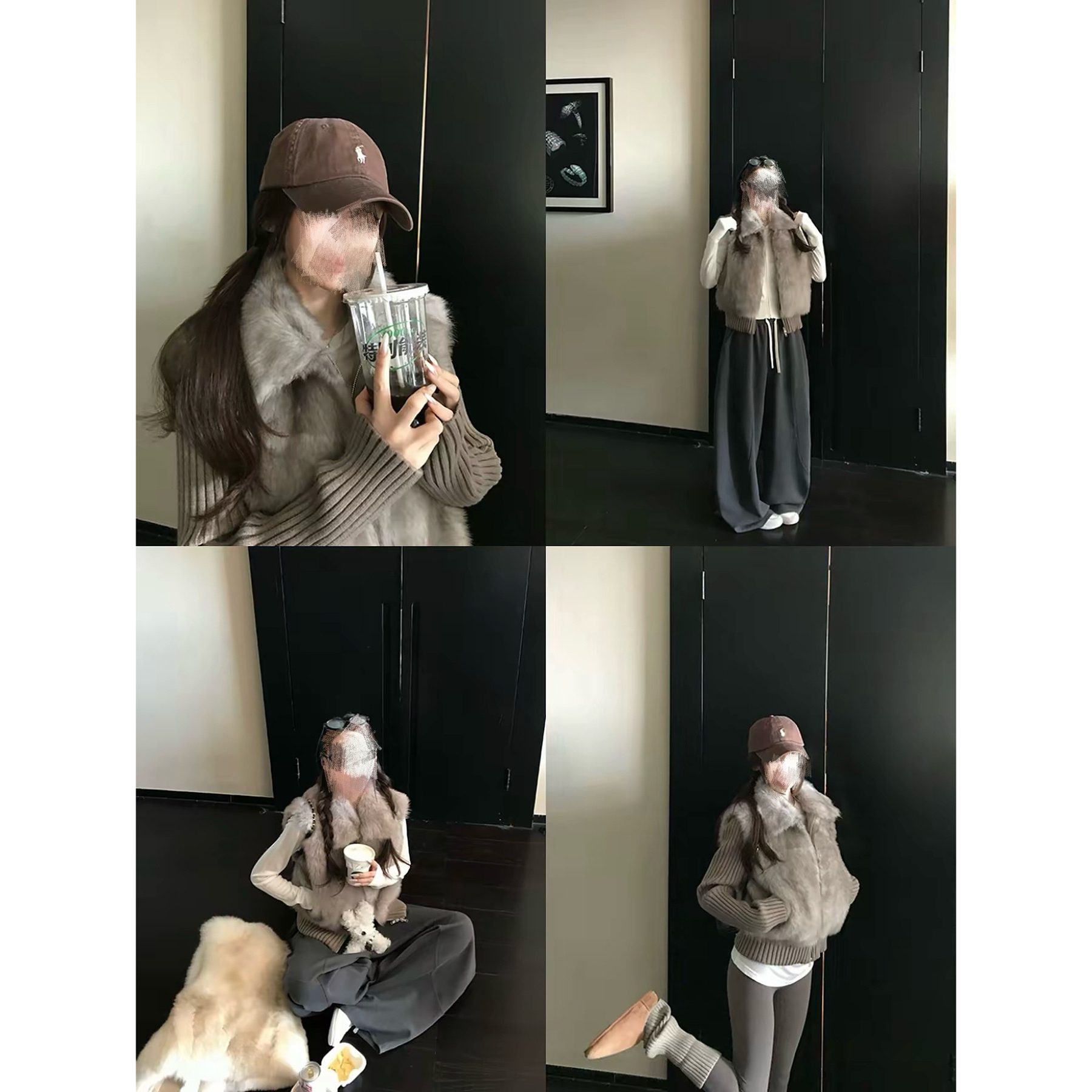 2025网红款“毛绒暖暖”时髦洋气直毛毛绒一体小个子高级感毛毛外套