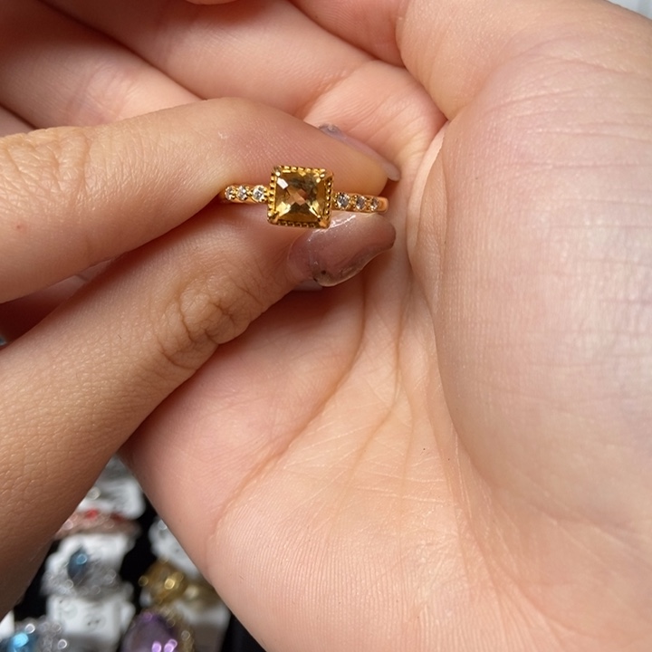 水晶戒指银S925镶嵌设计