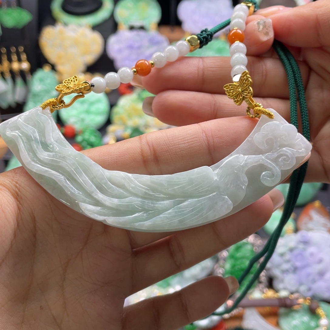 翡翠未镶嵌颈饰代编织