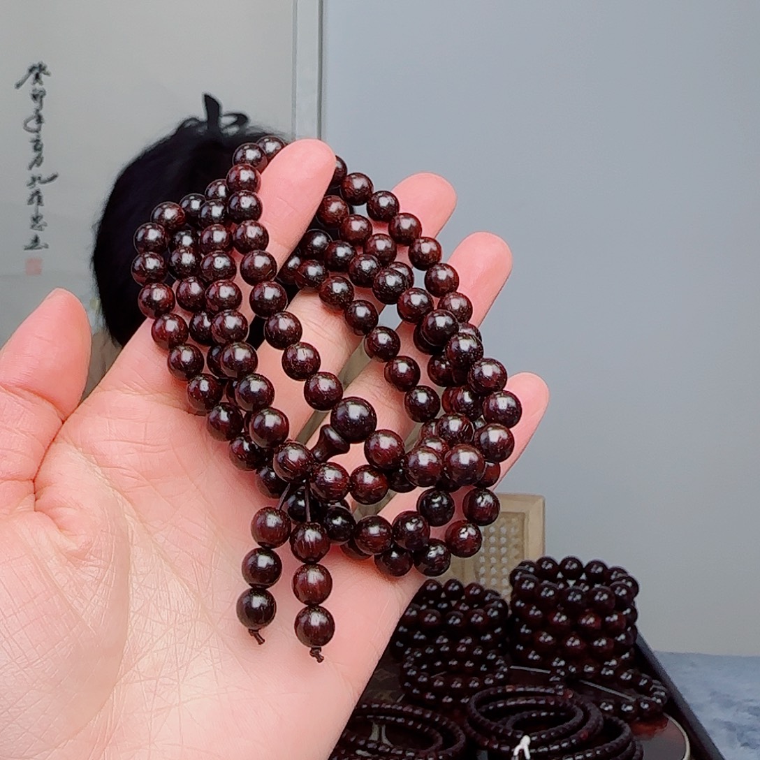 十****小叶紫檀手串/手链檀香紫檀0.7×108中（氧化）