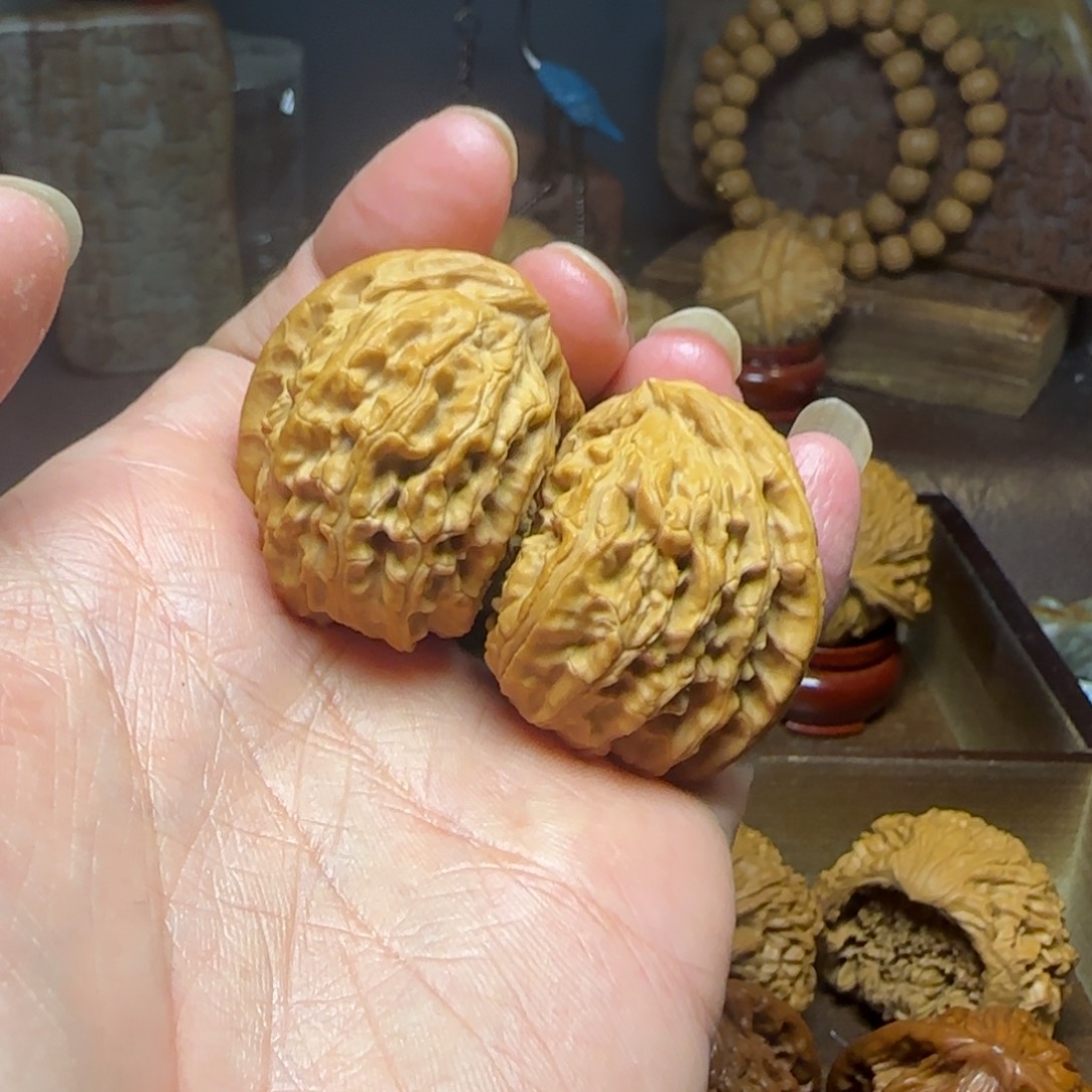 桃核把件白狮子（半壁江山）