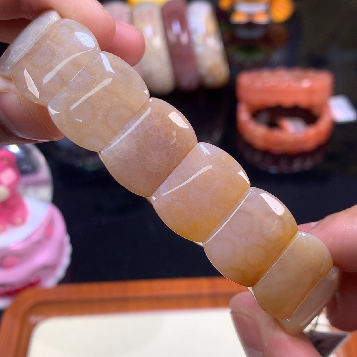 【闪购商品】颈饰未镶嵌硅化珊瑚（珊瑚玉）26号冰糖带粉好温柔！强推