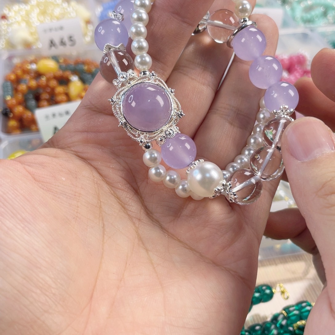 檀香紫檀（小叶紫檀）手串银S925镀金镶嵌