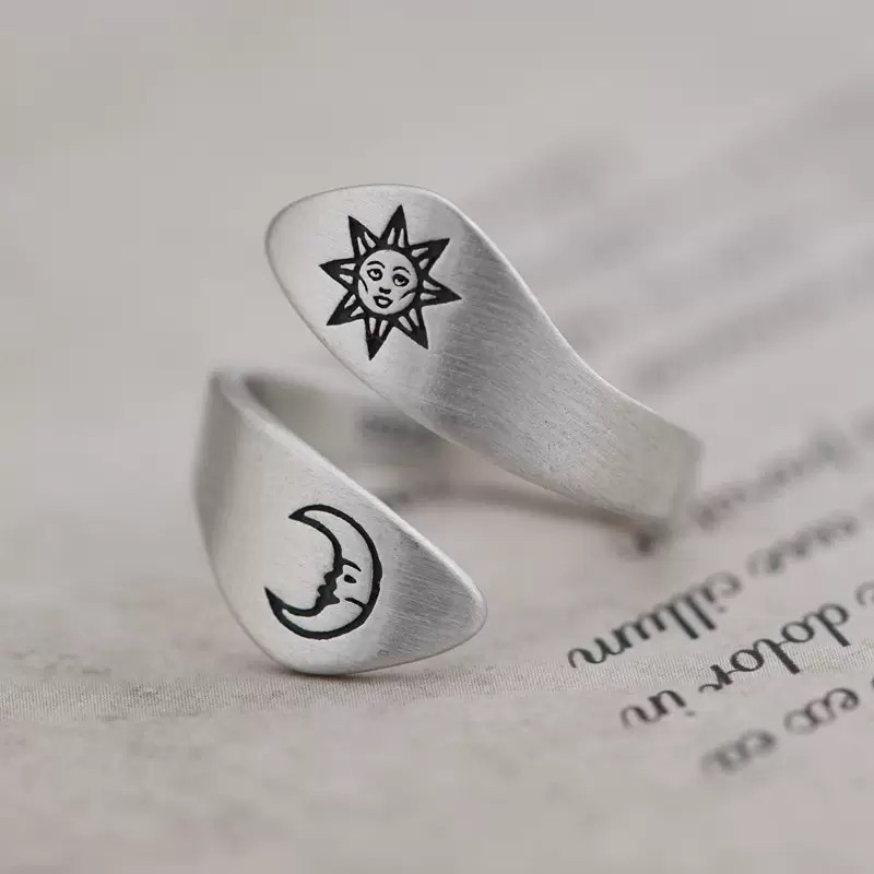 925银戒指 【索南措姆甄选】太阳和月亮戒指经典款